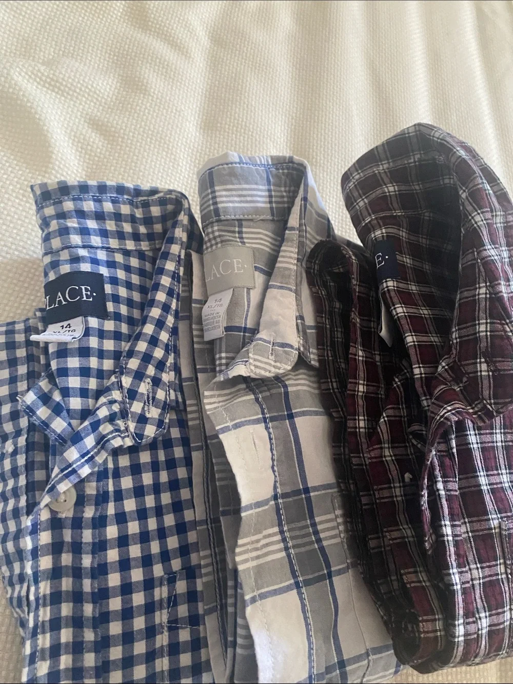 Kids Childrens place Plaid Button-Down Shirt - Blue/White